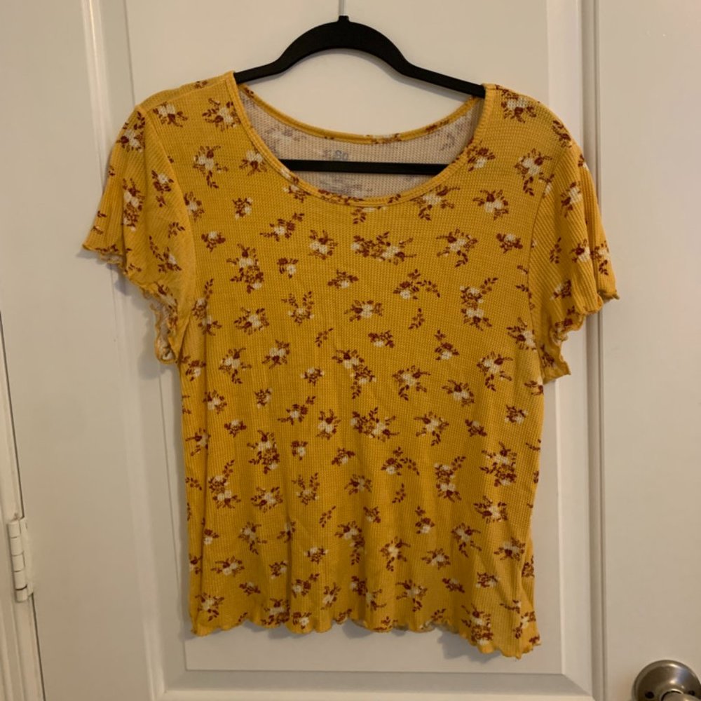 SO floral yellow shirt